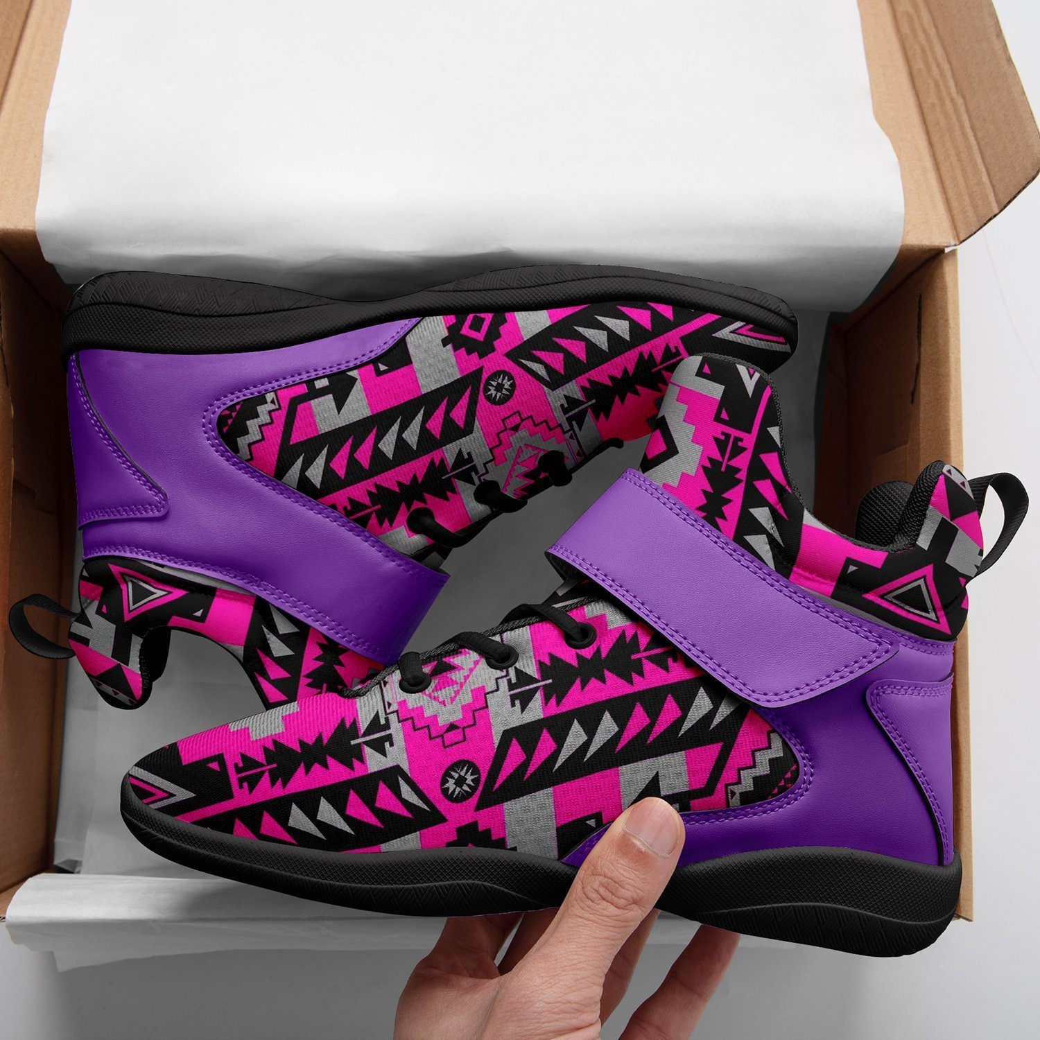 Chiefs Mountain Sunset Ipottaa Basketball / Sport High Top Shoes - Black Sole 49 Dzine