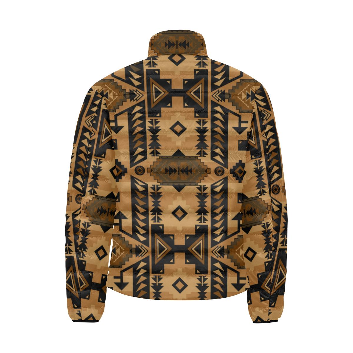 Chiefs Mountain Tan Men's Stand Collar Padded Jacket (Model H41) Men's Stand Collar Padded Jacket (H41) e-joyer