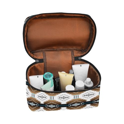 Cofitichequi White Cosmetic Bag/Large (Model 1658) Cosmetic Bag e-joyer