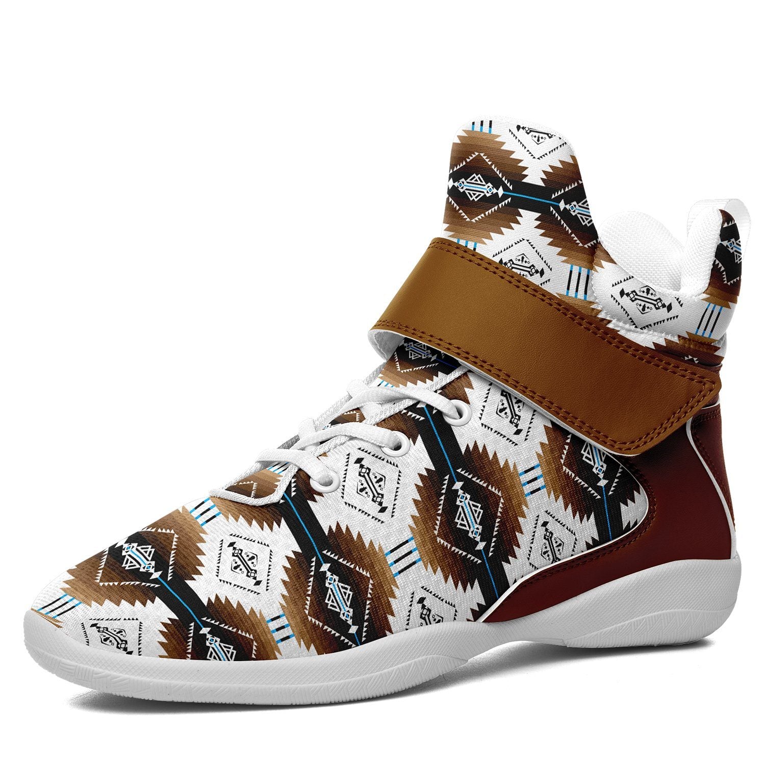 Cofitichequi White Ipottaa Basketball / Sport High Top Shoes 49 Dzine US Women 4.5 / US Youth 3.5 / EUR 35 White Sole with Brown Strap 