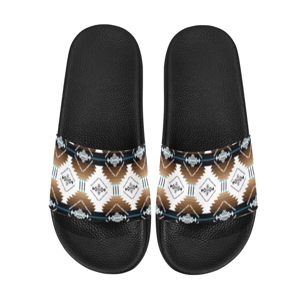 Cofitichequi White Men's Slide Sandals (Model 057) Men's Slide Sandals (057) e-joyer