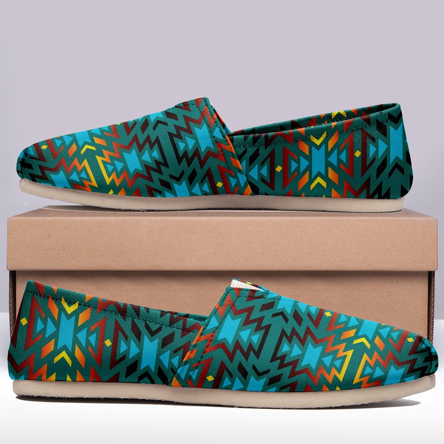 Colors and Turquoise Teal Casual Unisex Slip On Shoe Herman