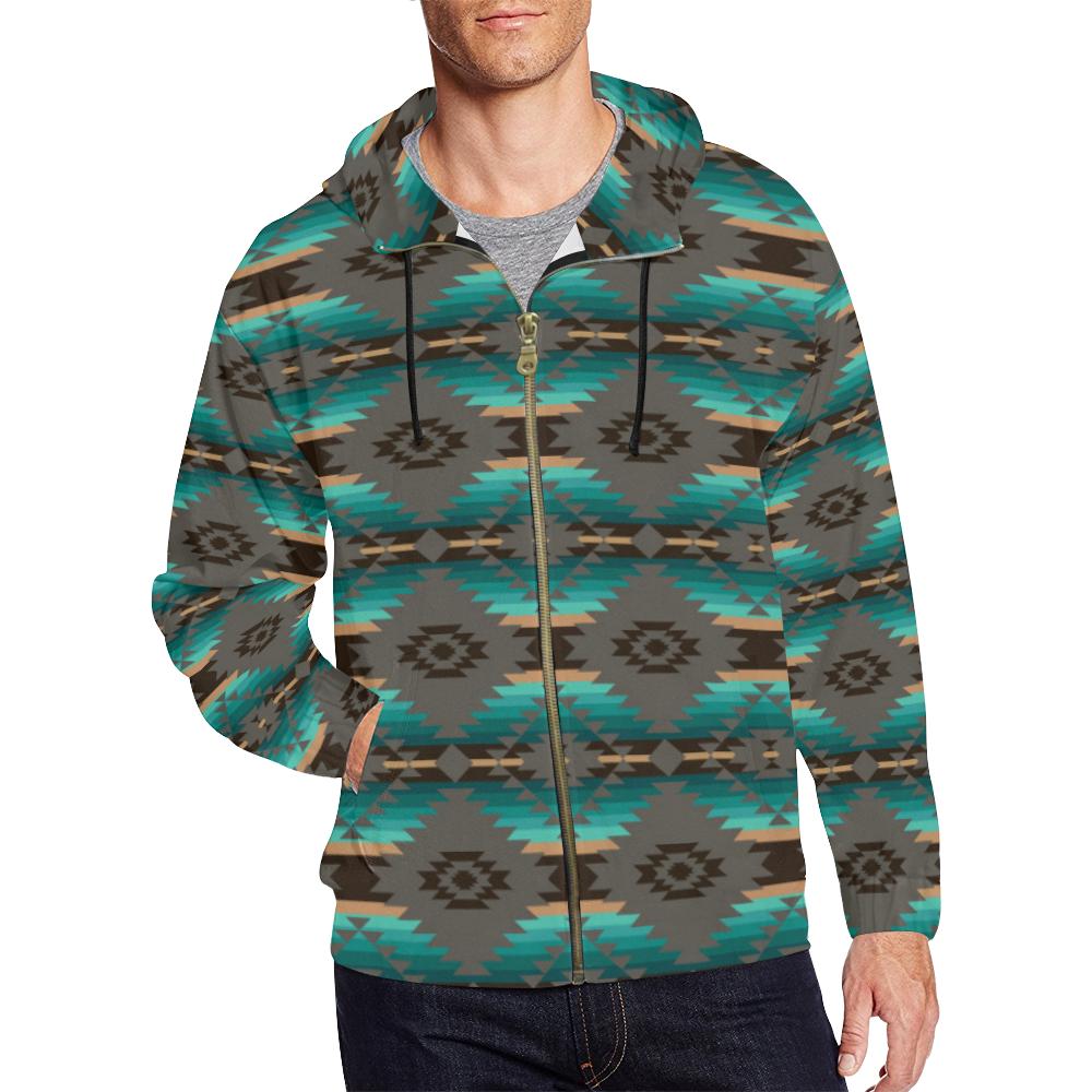 Cree Confederacy All Over Print Full Zip Hoodie for Men (Model H14) All Over Print Full Zip Hoodie for Men (H14) e-joyer