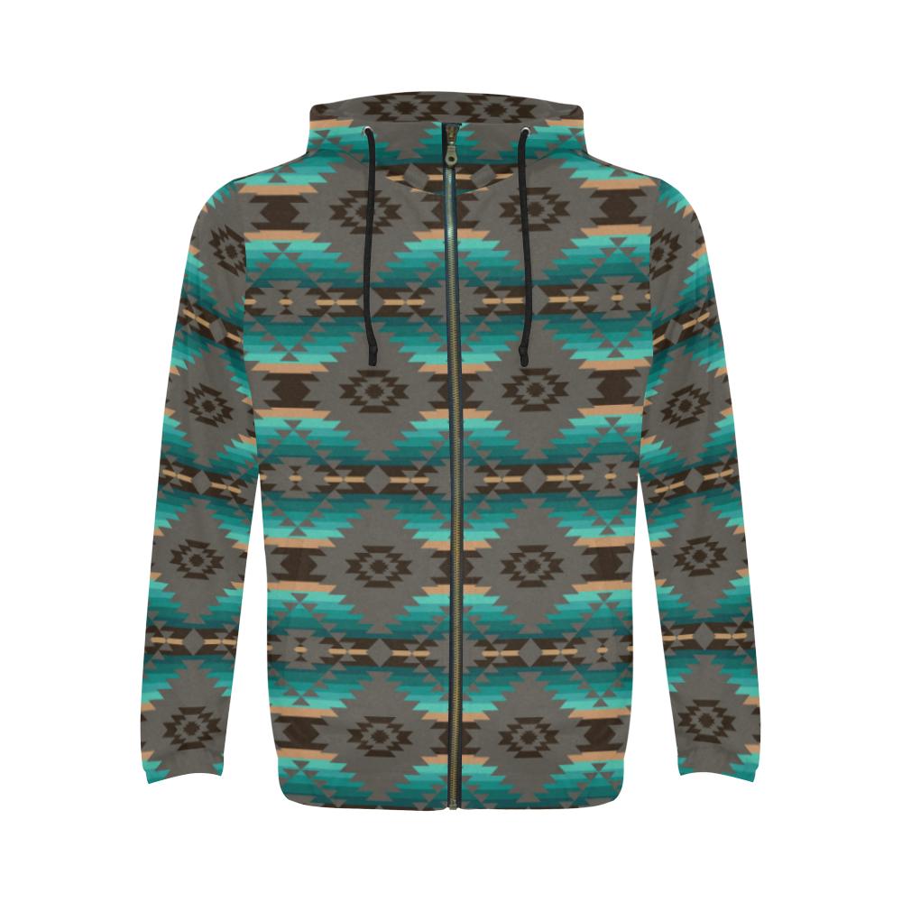 Cree Confederacy All Over Print Full Zip Hoodie for Men (Model H14) All Over Print Full Zip Hoodie for Men (H14) e-joyer