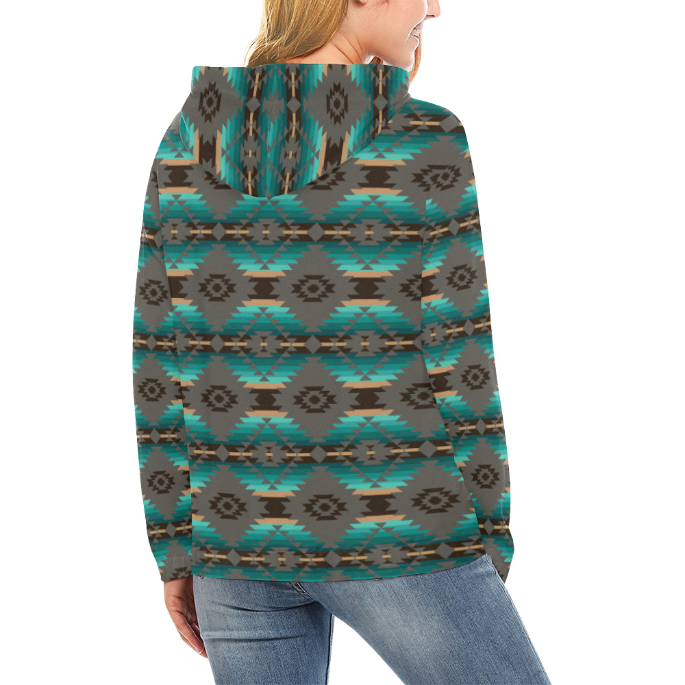 Cree Confederacy All Over Print Hoodie for Women (USA Size) (Model H13) All Over Print Hoodie for Women (H13) e-joyer