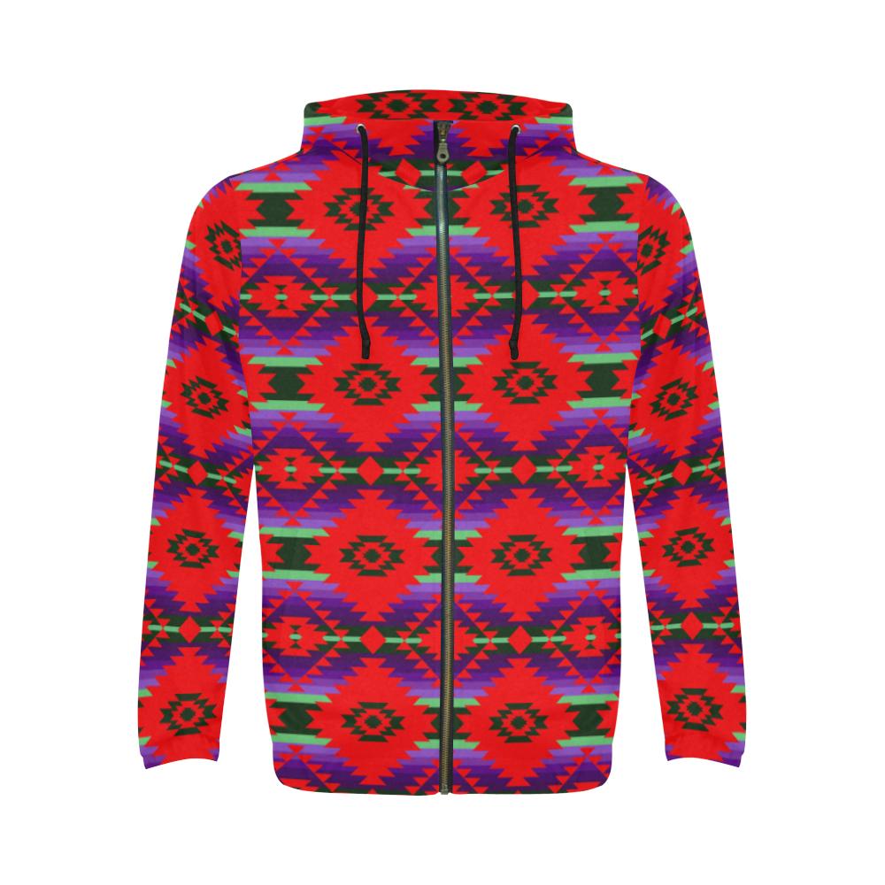 Cree Confederacy Chicken Dance All Over Print Full Zip Hoodie for Men (Model H14) All Over Print Full Zip Hoodie for Men (H14) e-joyer