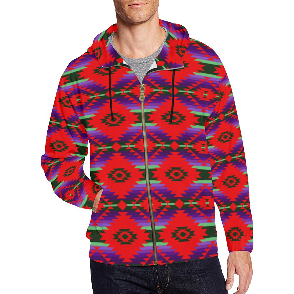 Cree Confederacy Chicken Dance All Over Print Full Zip Hoodie for Men (Model H14) All Over Print Full Zip Hoodie for Men (H14) e-joyer