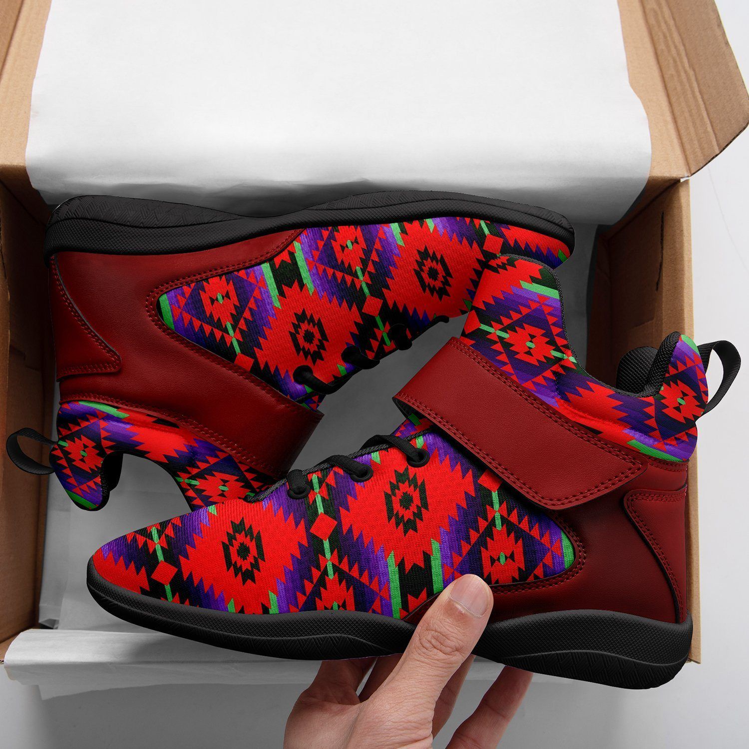 Cree Confederacy Chicken Dance Ipottaa Basketball / Sport High Top Shoes - Black Sole 49 Dzine