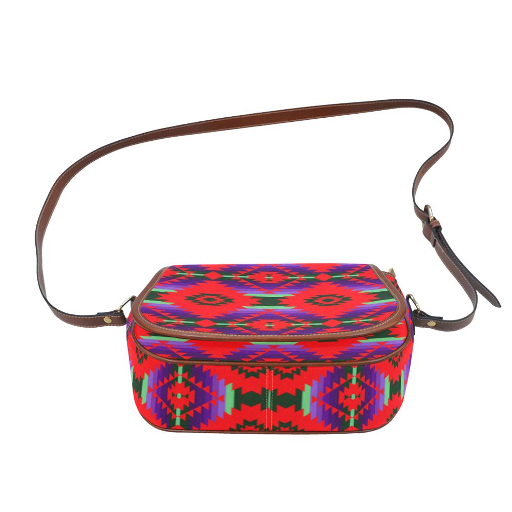 Cree Confederacy Chicken Dance Saddle Bag/Small (Model 1649) Full Customization Saddle Bag/Small (Full Customization) e-joyer