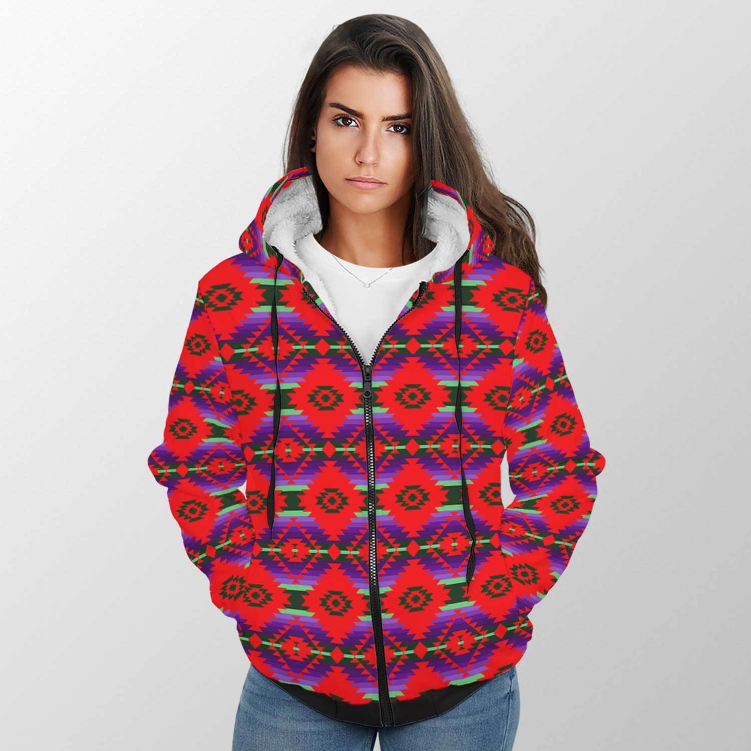 Cree Confederacy Chicken Dance Sherpa Hoodie 49 Dzine