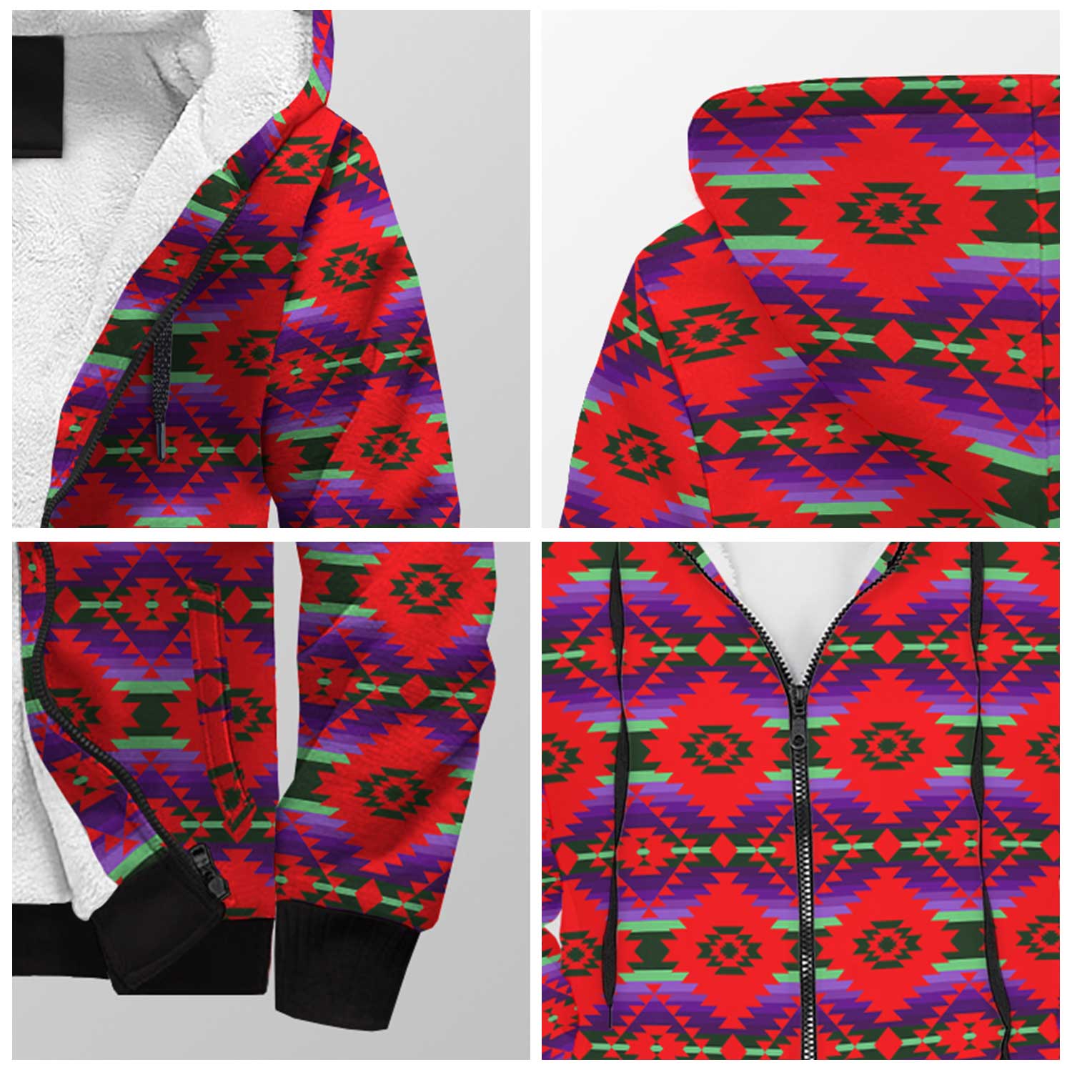 Cree Confederacy Chicken Dance Sherpa Hoodie 49 Dzine