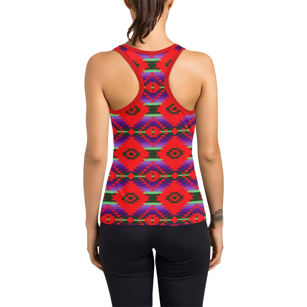 Cree Confederacy Chicken Dance Women's Racerback Tank Top (Model T60) Racerback Tank Top (T60) e-joyer