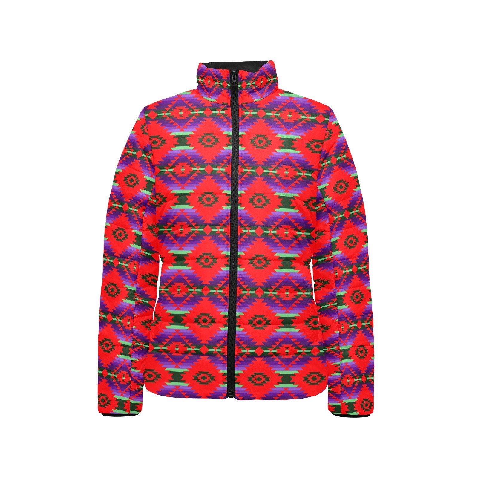 Cree Confederacy Chicken Dance Women's Stand Collar Padded Jacket (Model H41) jacket e-joyer