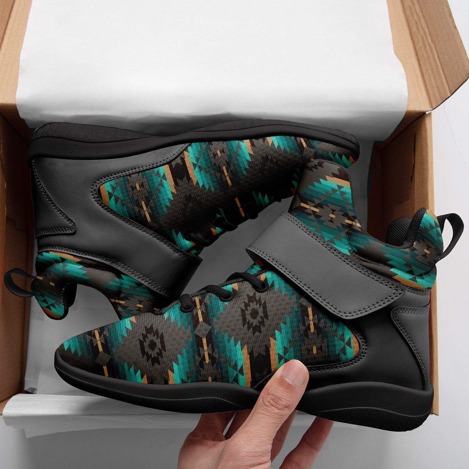 Cree Confederacy Ipottaa Basketball / Sport High Top Shoes - Black Sole 49 Dzine