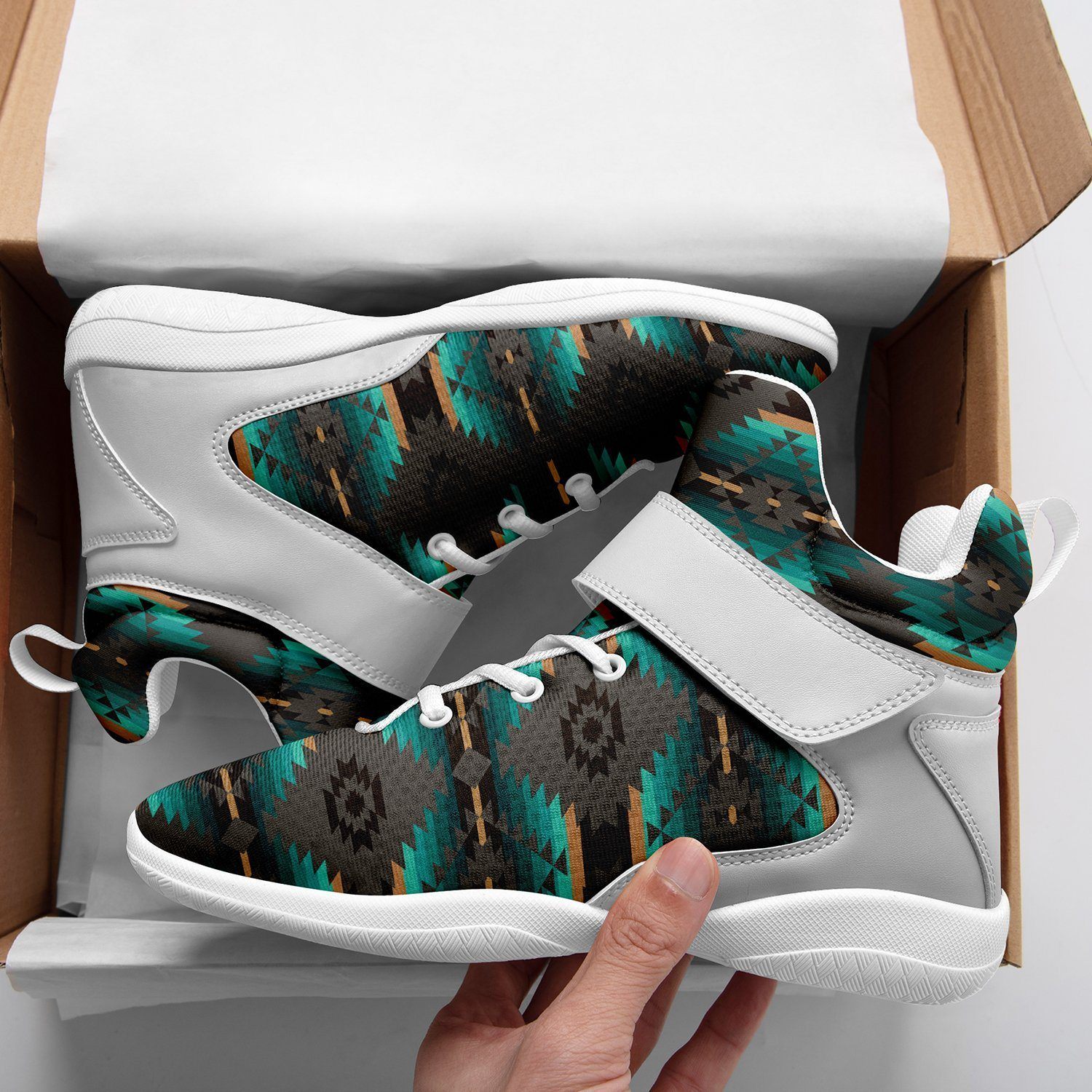 Cree Confederacy Ipottaa Basketball / Sport High Top Shoes - White Sole 49 Dzine