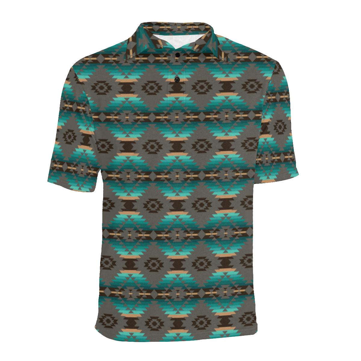 Cree Confederacy Men's All Over Print Polo Shirt (Model T55) Men's Polo Shirt (Model T55) e-joyer