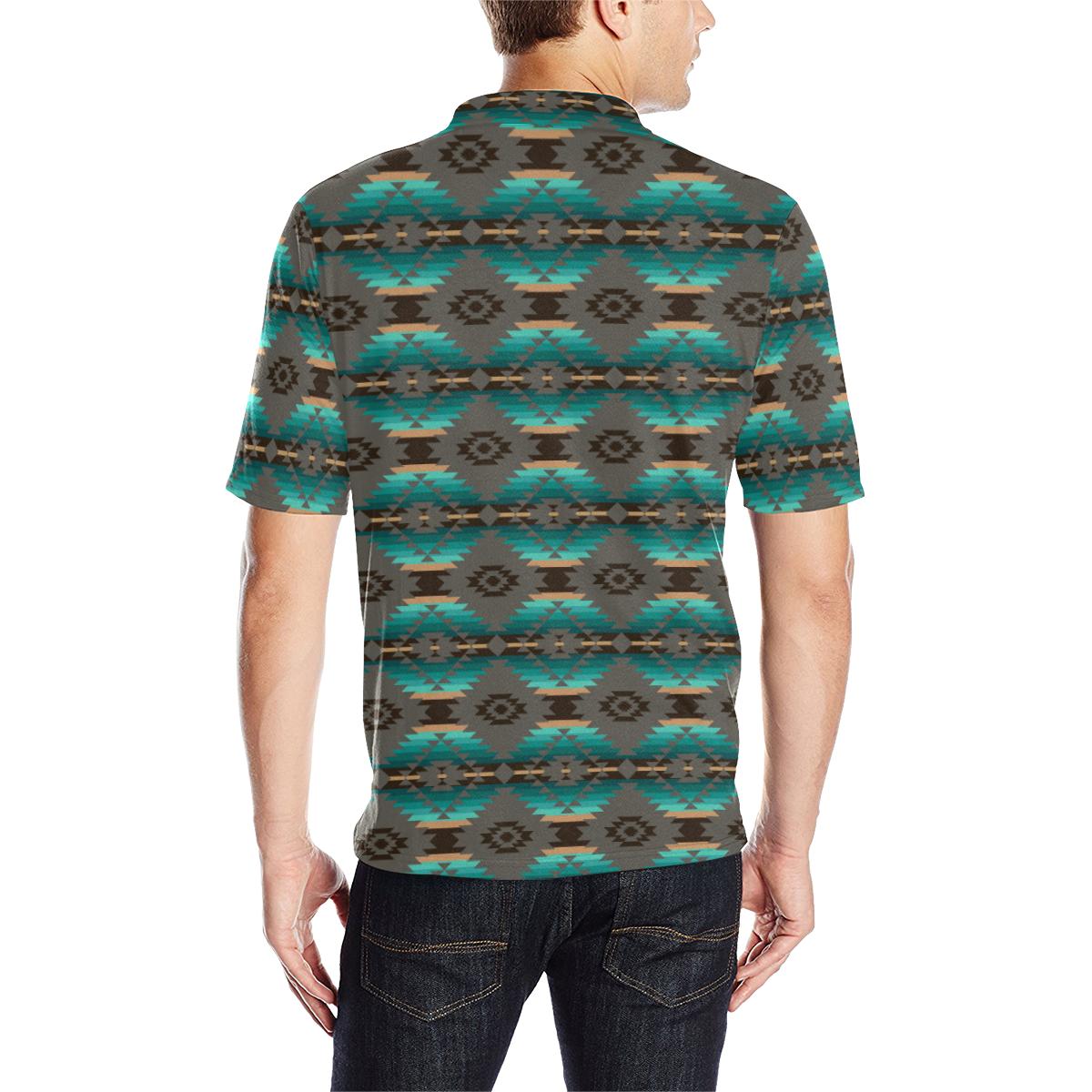 Cree Confederacy Men's All Over Print Polo Shirt (Model T55) Men's Polo Shirt (Model T55) e-joyer