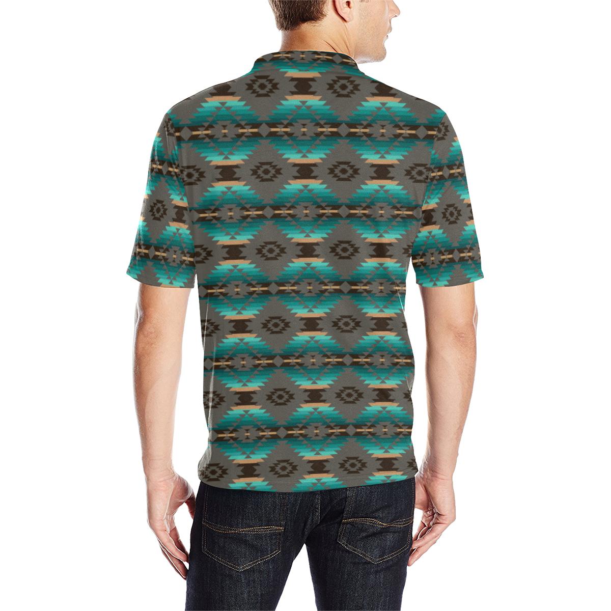 Cree Confederacy Men's All Over Print Polo Shirt (Model T55) Men's Polo Shirt (Model T55) e-joyer 