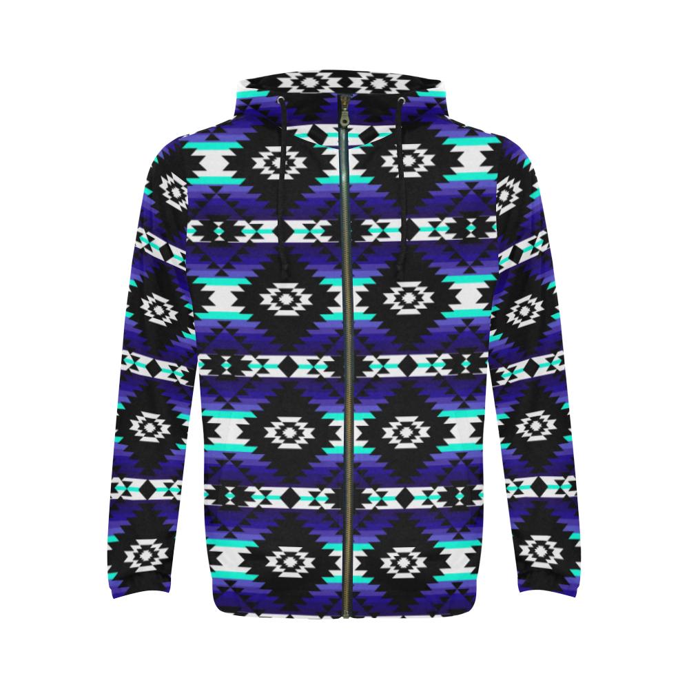 Cree Confederacy Midnight All Over Print Full Zip Hoodie for Men (Model H14) All Over Print Full Zip Hoodie for Men (H14) e-joyer
