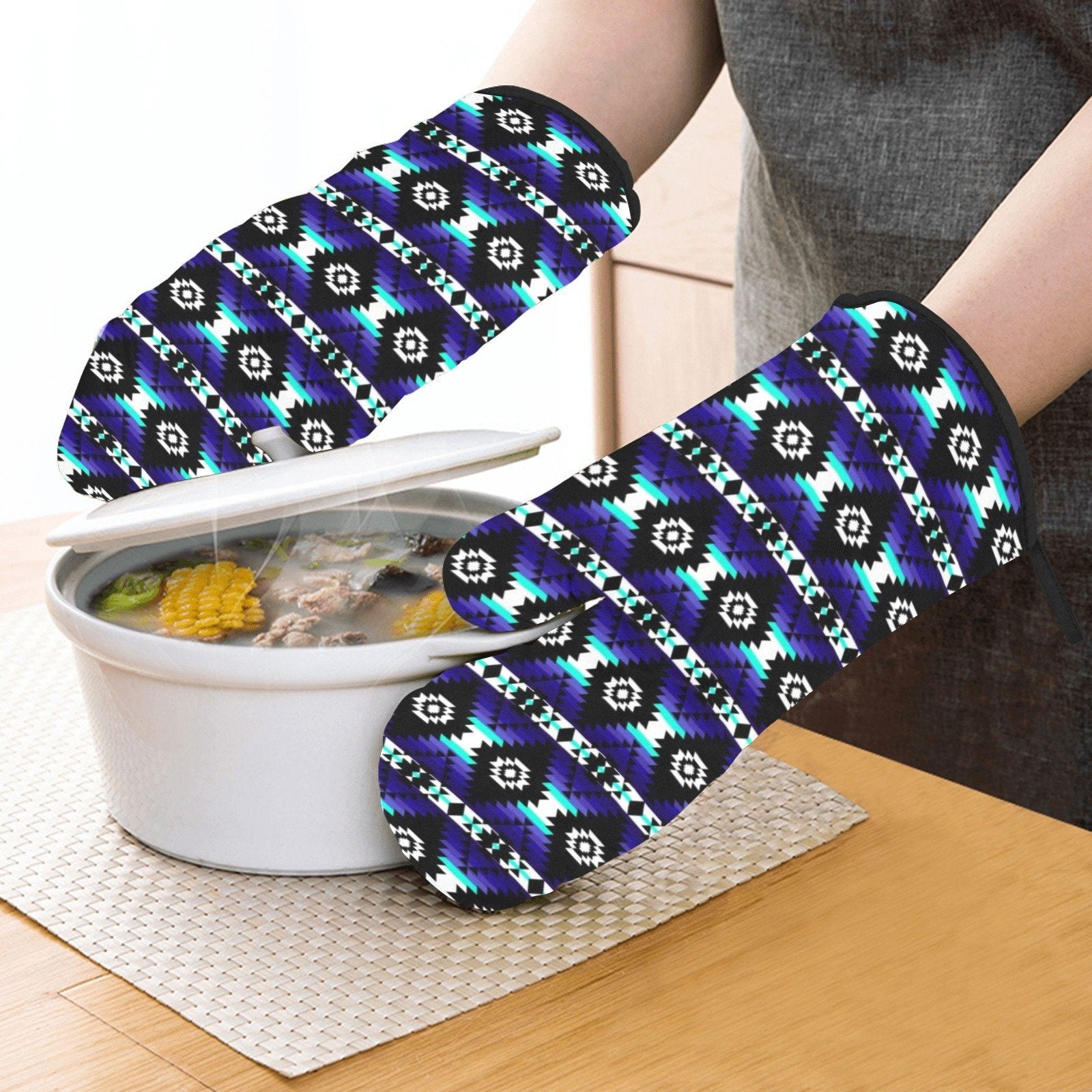 Cree Confederacy Midnight Oven Mitt & Pot Holder Oven Mitt & Pot Holder e-joyer