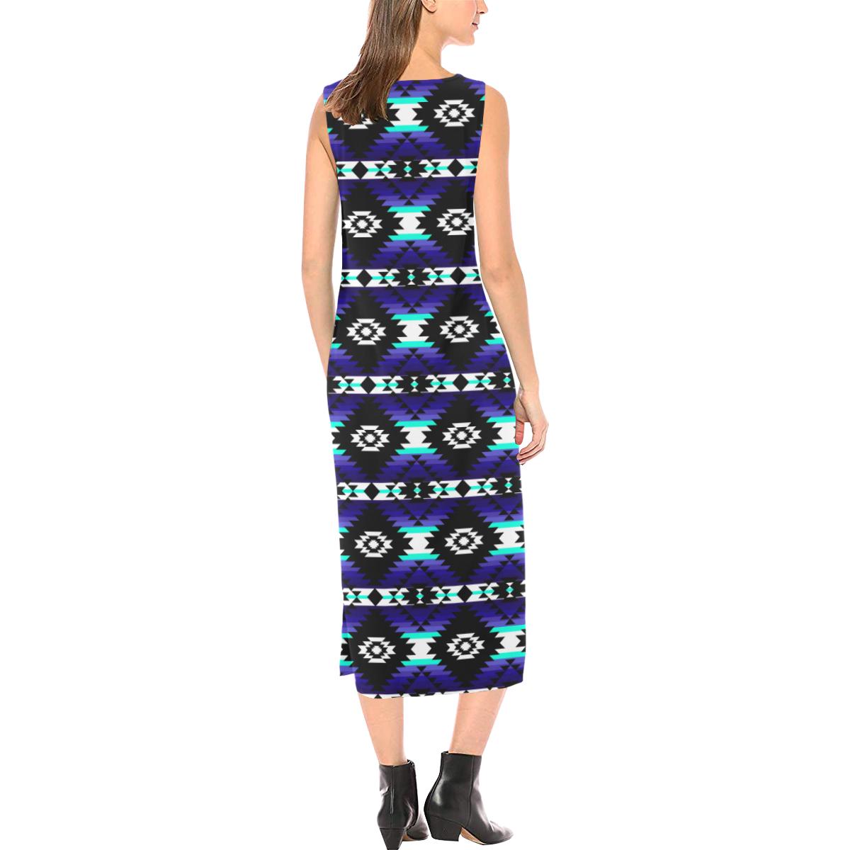 Cree Confederacy Midnight Phaedra Sleeveless Open Fork Long Dress (Model D08) Phaedra Sleeveless Open Fork Long Dress (D08) e-joyer