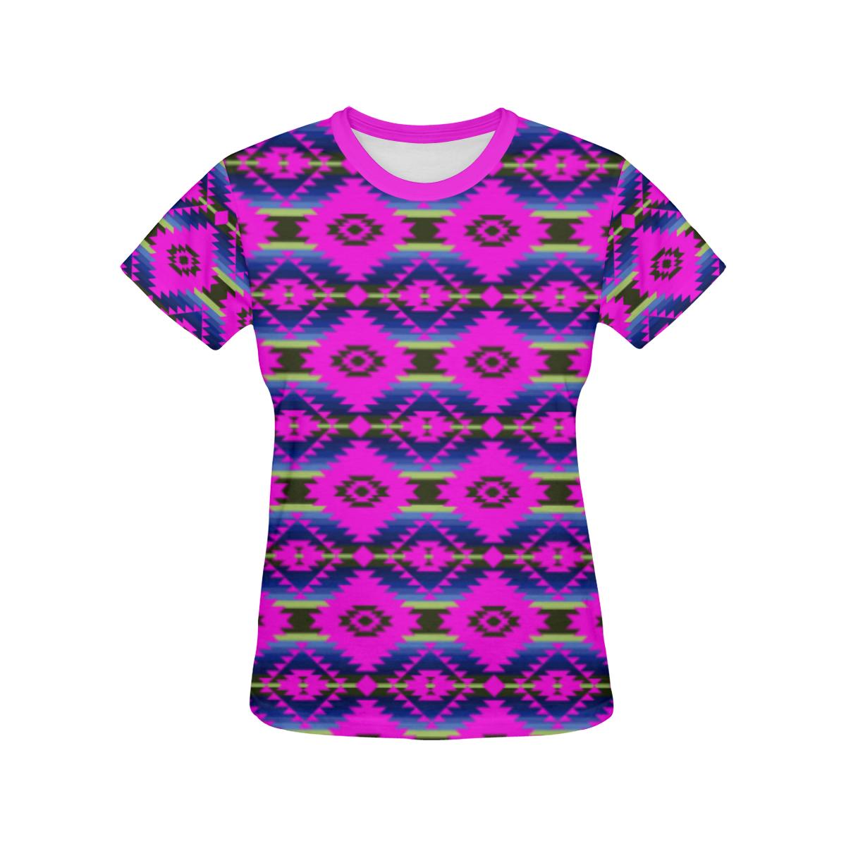Cree Confederacy Ribbon Dress All Over Print T-shirt for Women/Large Size (USA Size) (Model T40) All Over Print T-Shirt for Women/Large (T40) e-joyer