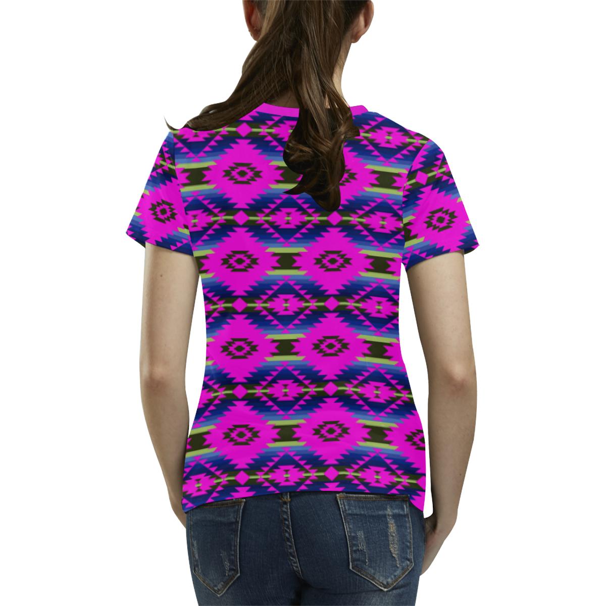 Cree Confederacy Ribbon Dress All Over Print T-shirt for Women/Large Size (USA Size) (Model T40) All Over Print T-Shirt for Women/Large (T40) e-joyer