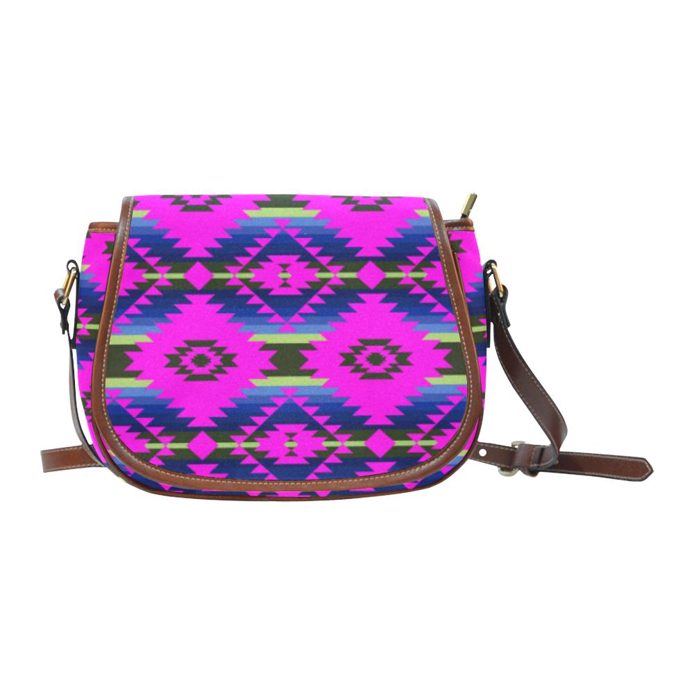 Cree Confederacy Ribbon Dress Saddle Bag/Small (Model 1649) Full Customization Saddle Bag/Small (Full Customization) e-joyer
