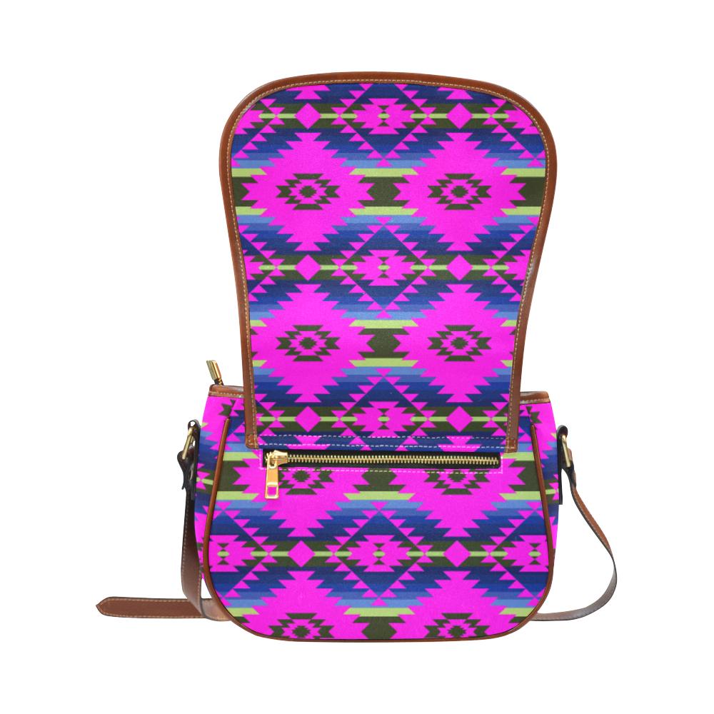 Cree Confederacy Ribbon Dress Saddle Bag/Small (Model 1649) Full Customization Saddle Bag/Small (Full Customization) e-joyer