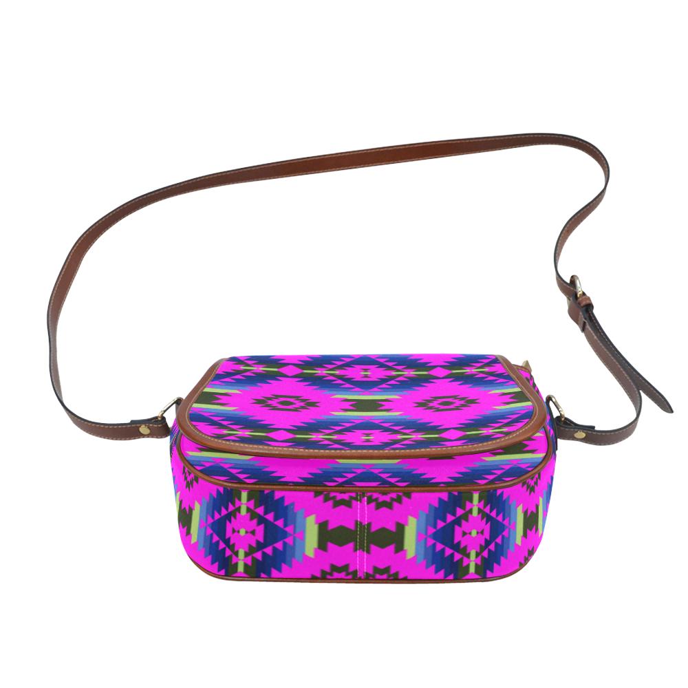 Cree Confederacy Ribbon Dress Saddle Bag/Small (Model 1649) Full Customization Saddle Bag/Small (Full Customization) e-joyer