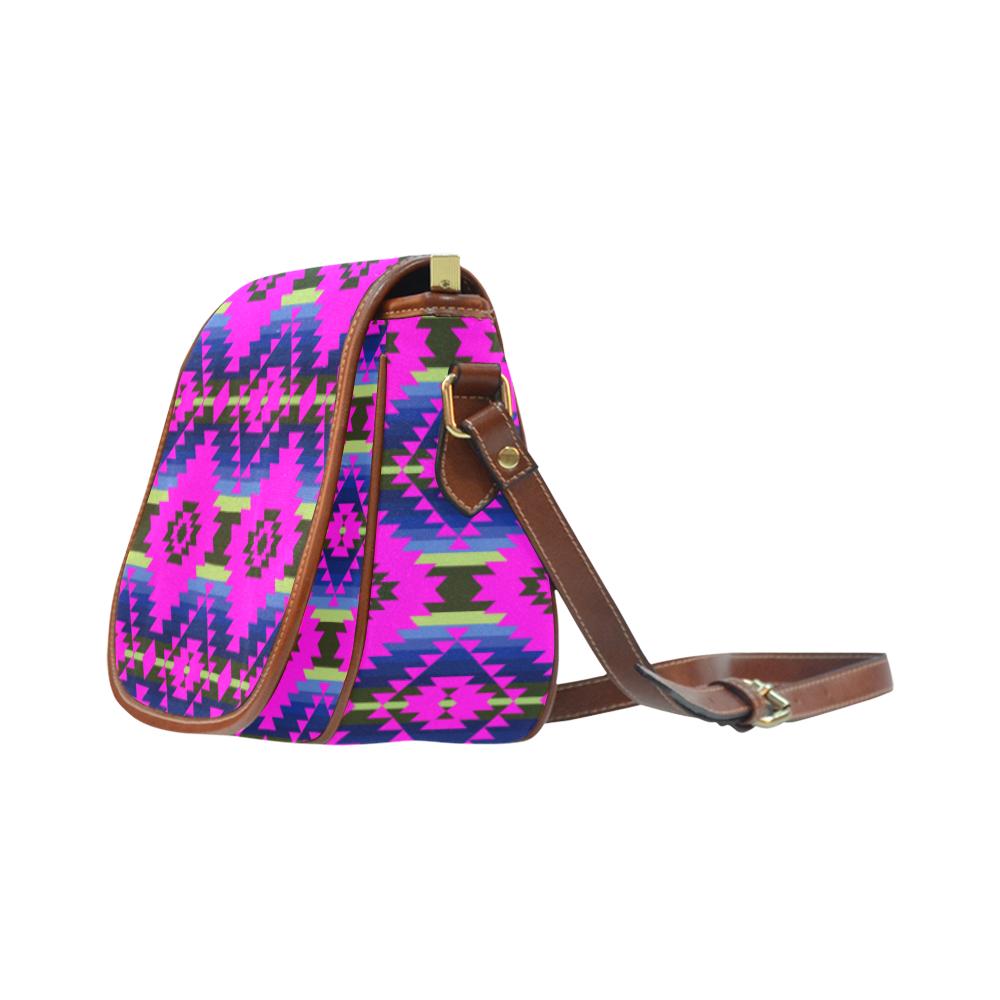 Cree Confederacy Ribbon Dress Saddle Bag/Small (Model 1649) Full Customization Saddle Bag/Small (Full Customization) e-joyer