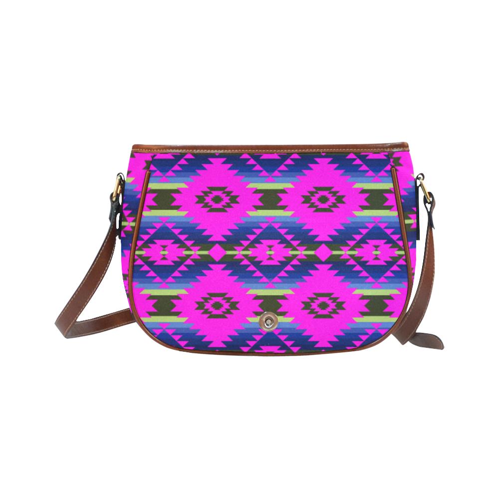 Cree Confederacy Ribbon Dress Saddle Bag/Small (Model 1649) Full Customization Saddle Bag/Small (Full Customization) e-joyer