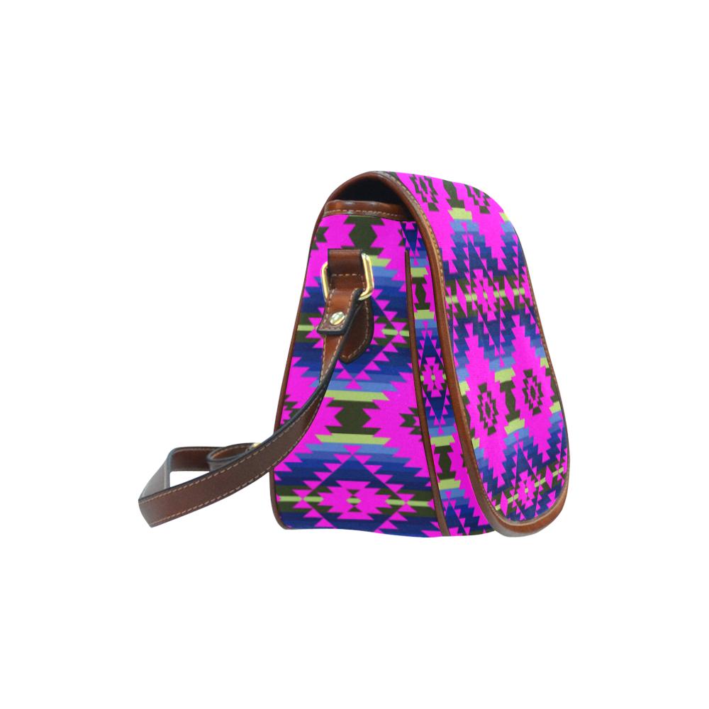 Cree Confederacy Ribbon Dress Saddle Bag/Small (Model 1649) Full Customization Saddle Bag/Small (Full Customization) e-joyer