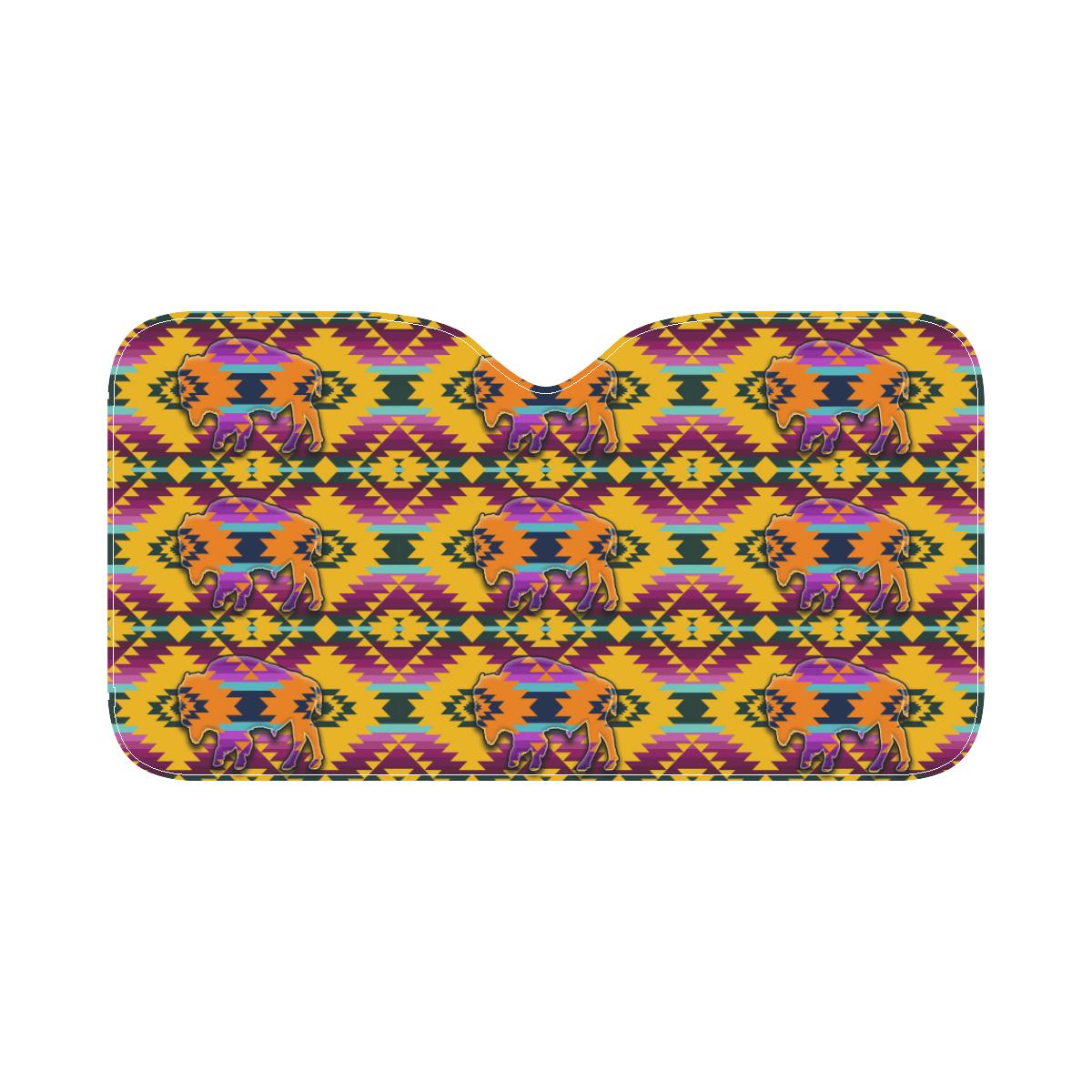 Cree Confederacy Summer Gathering Buffalos Car Sun Shade 55"x30" Car Sun Shade e-joyer