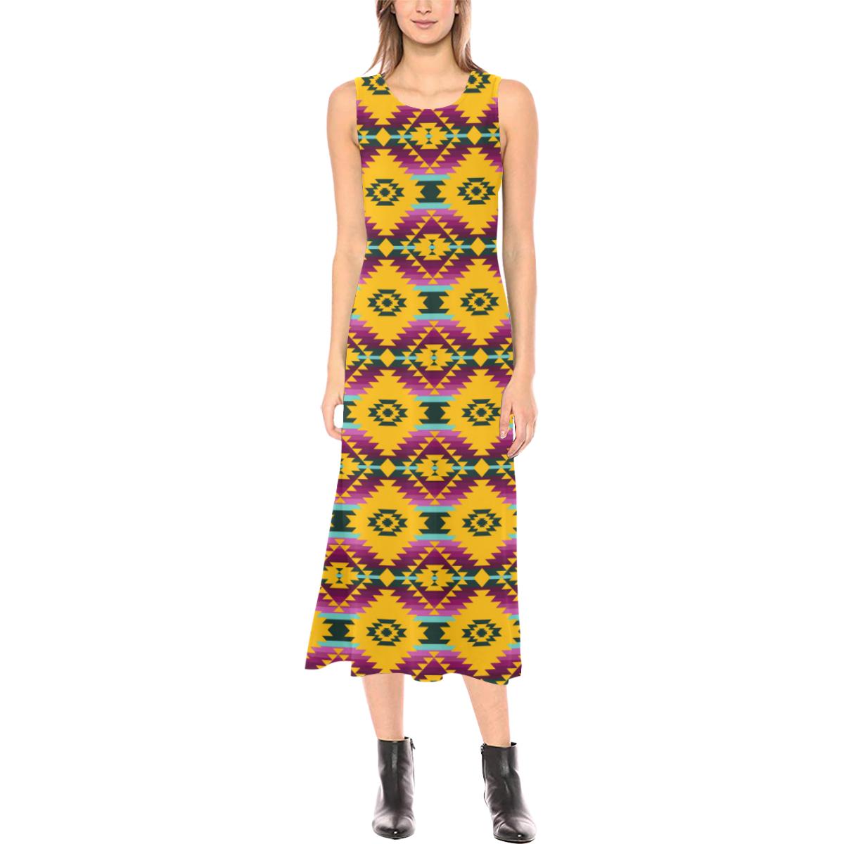 Cree Confederacy Summer Gathering Phaedra Sleeveless Open Fork Long Dress (Model D08) Phaedra Sleeveless Open Fork Long Dress (D08) e-joyer