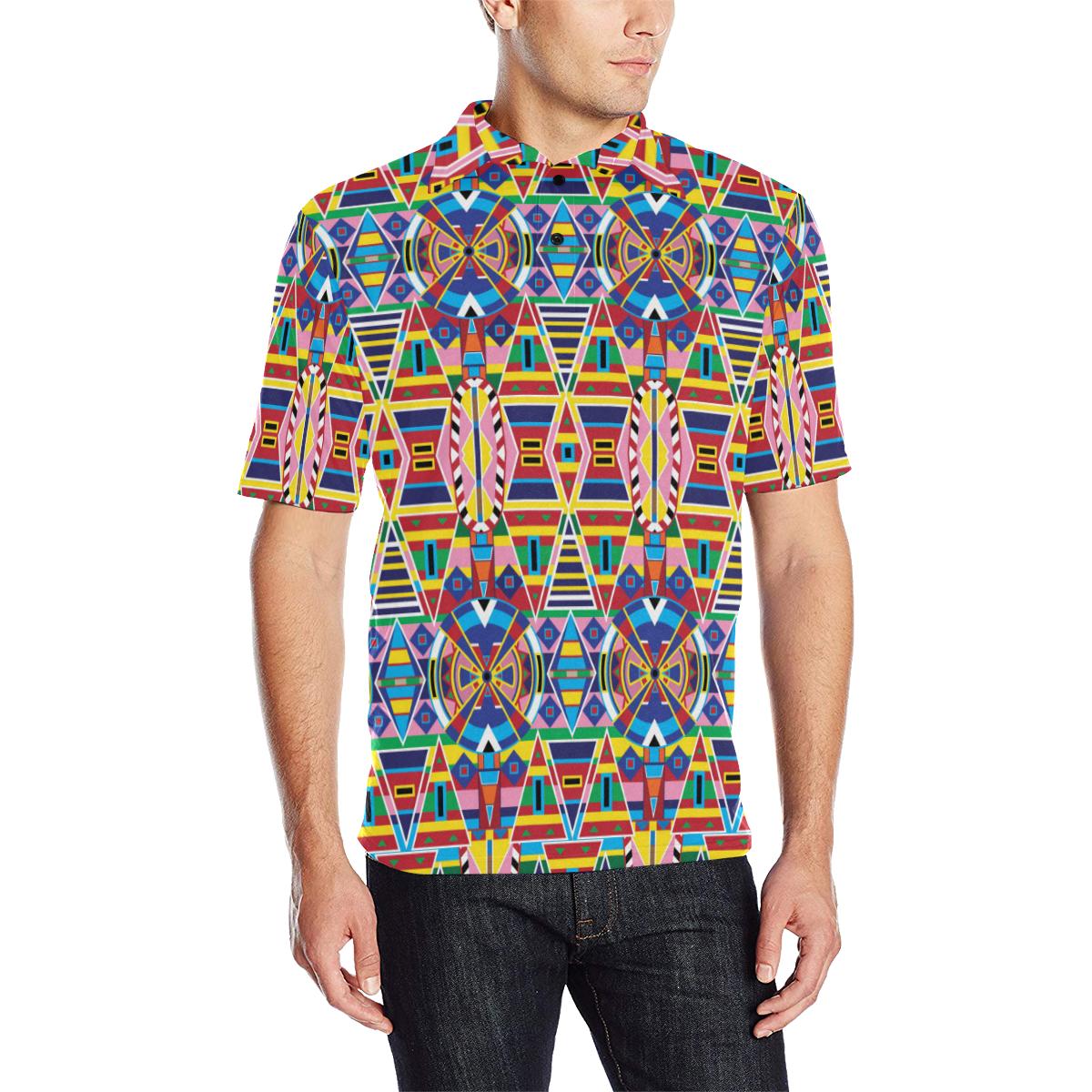 Crow Captive Men's All Over Print Polo Shirt (Model T55) Men's Polo Shirt (Model T55) e-joyer