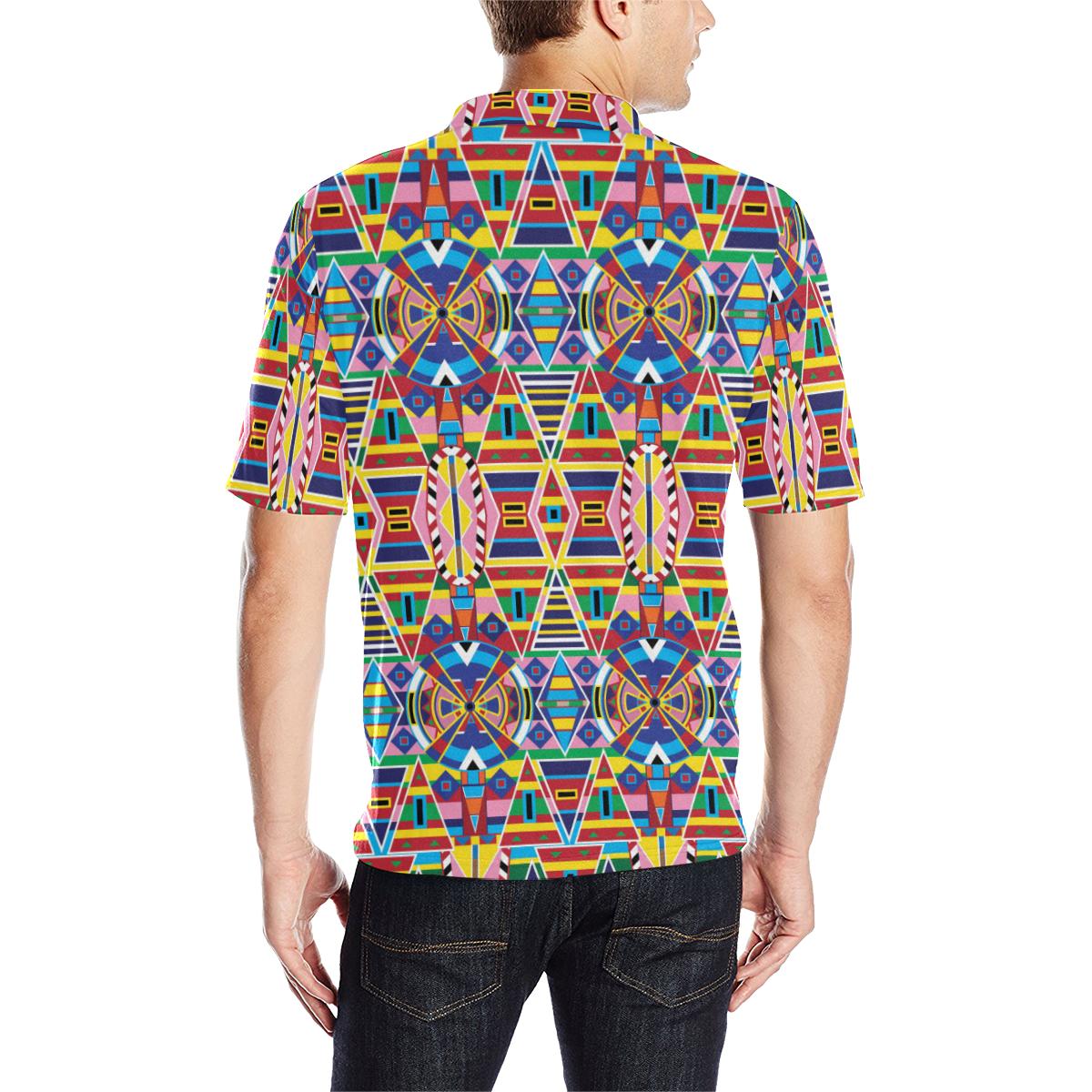 Crow Captive Men's All Over Print Polo Shirt (Model T55) Men's Polo Shirt (Model T55) e-joyer