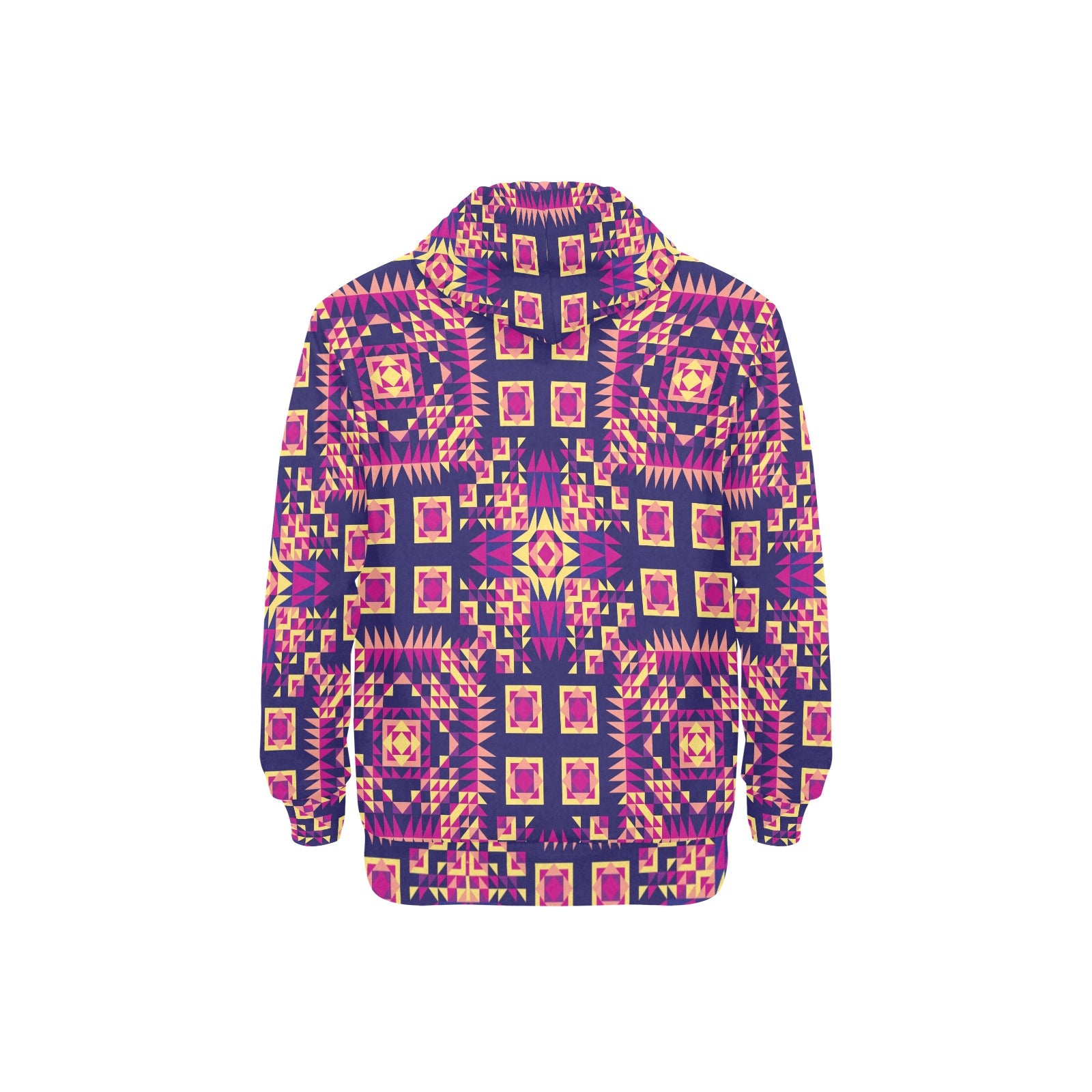 Kaleidoscope Bleu Men's Long Sleeve Fleece Hoodie