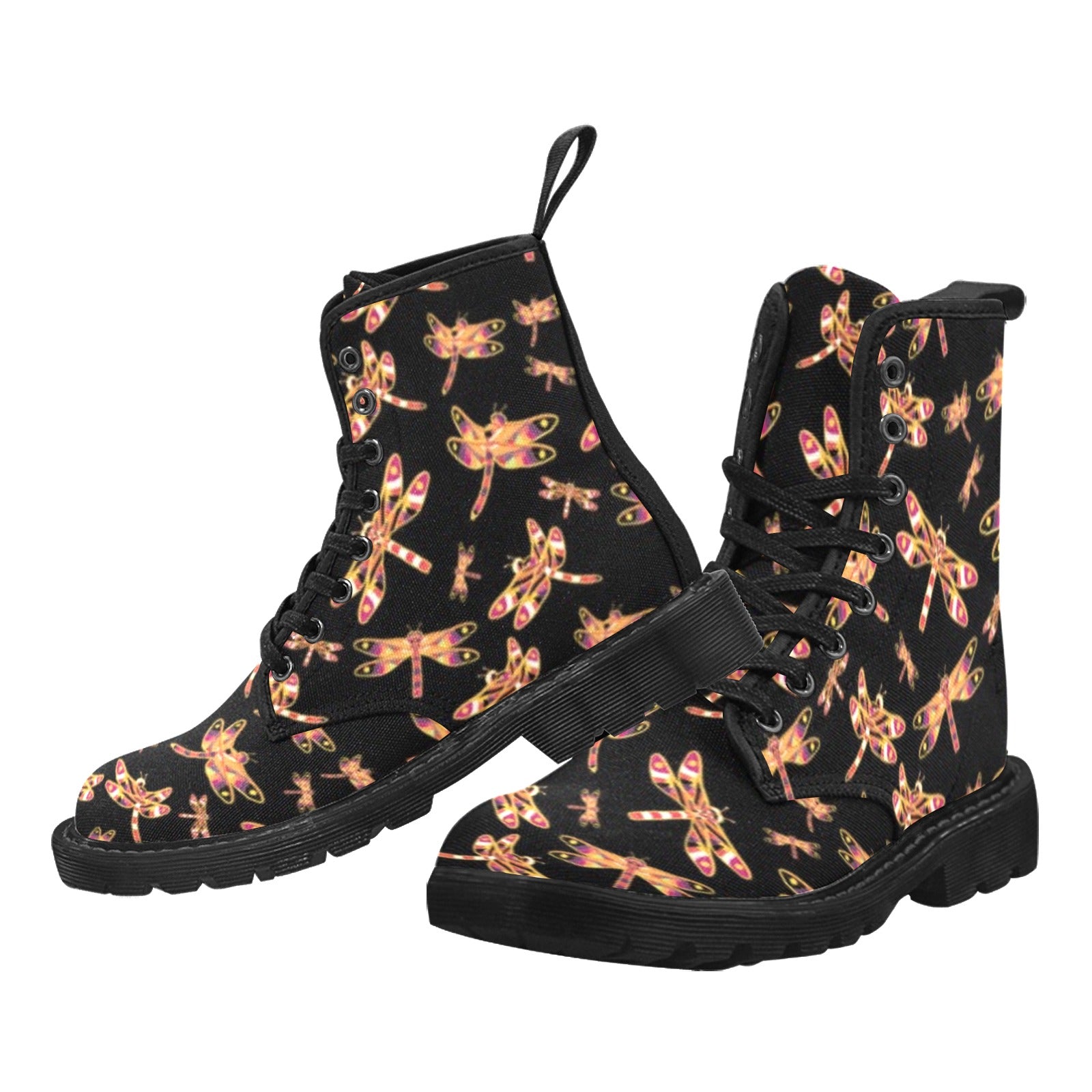 Gathering Yellow Black Boots for Women (Black)