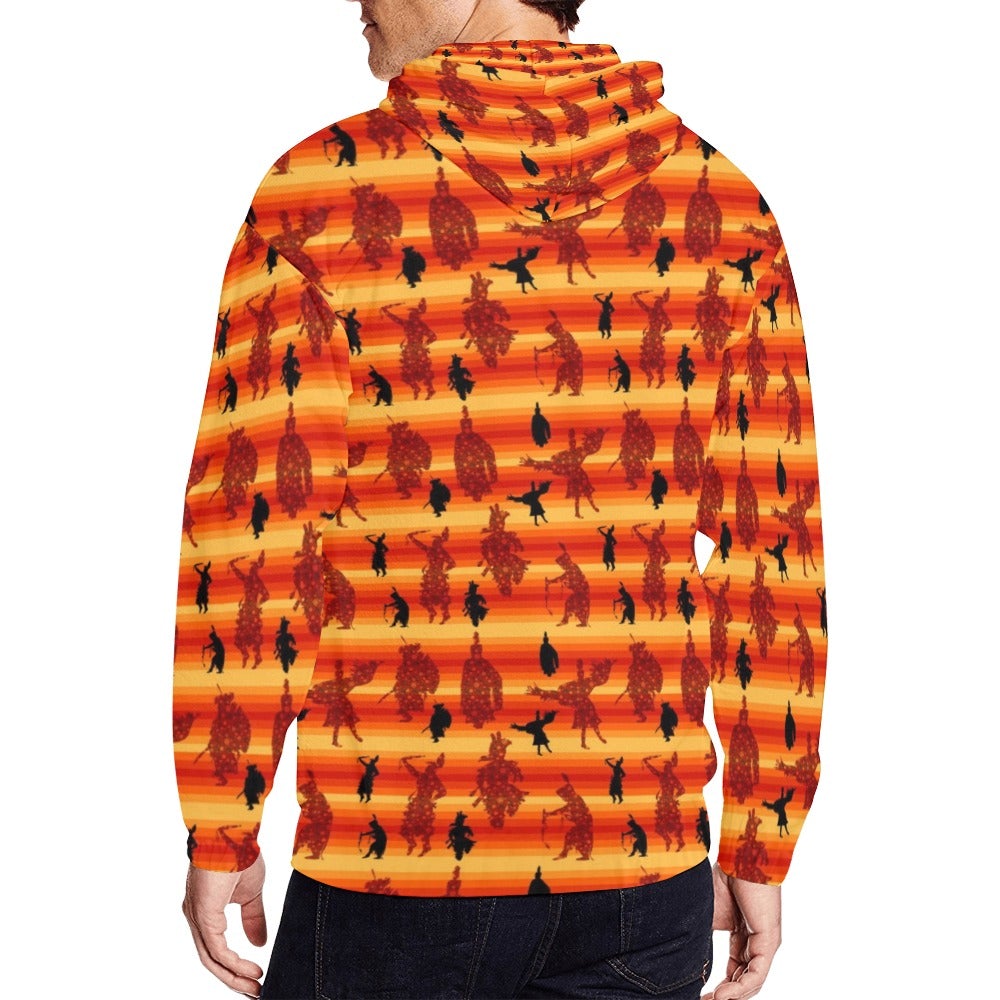 Dancers Brown All Over Print Full Zip Hoodie for Men (Model H14) hoodie e-joyer