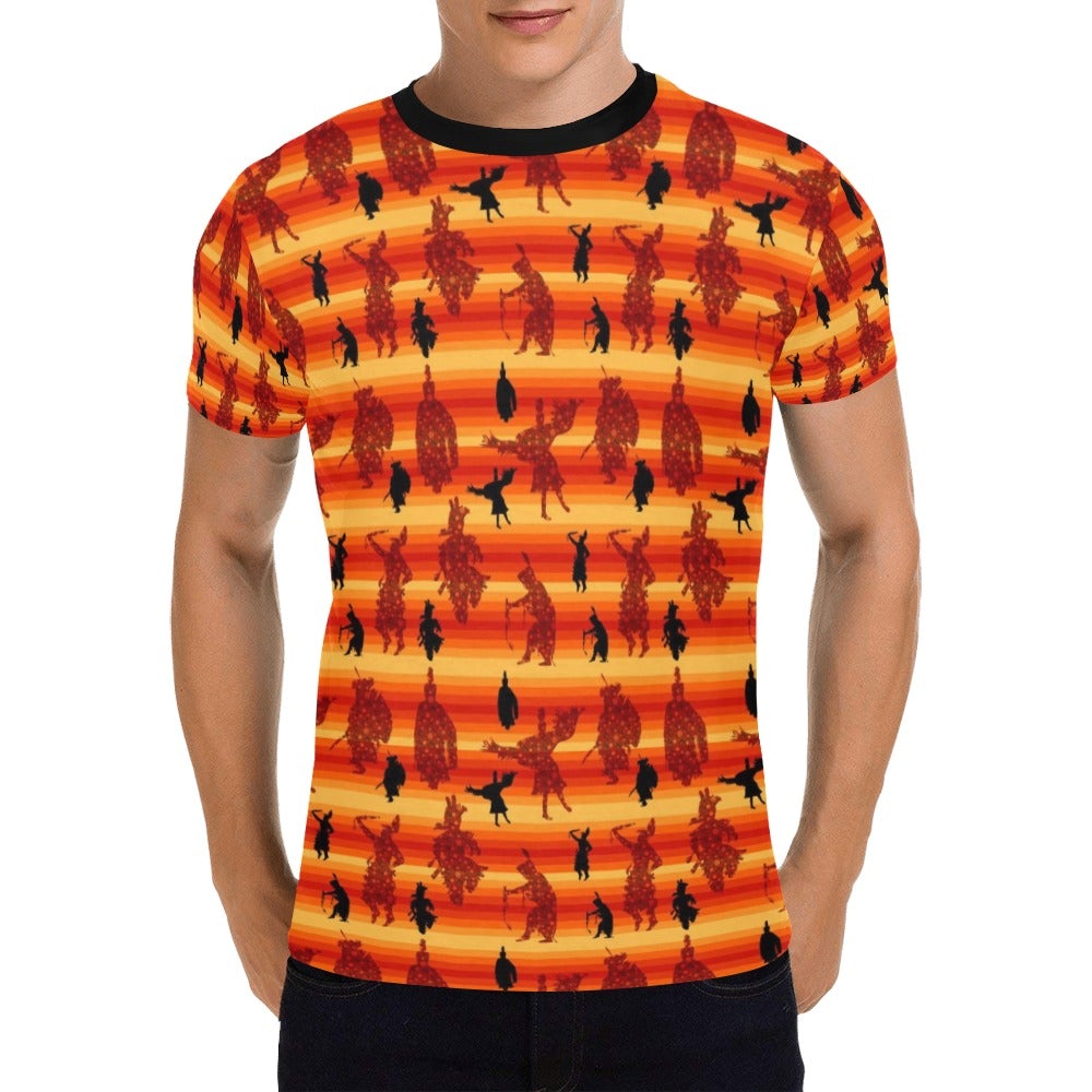 Dancers Brown All Over Print T-Shirt for Men (USA Size) (Model T40) All Over Print T-Shirt for Men (T40) e-joyer