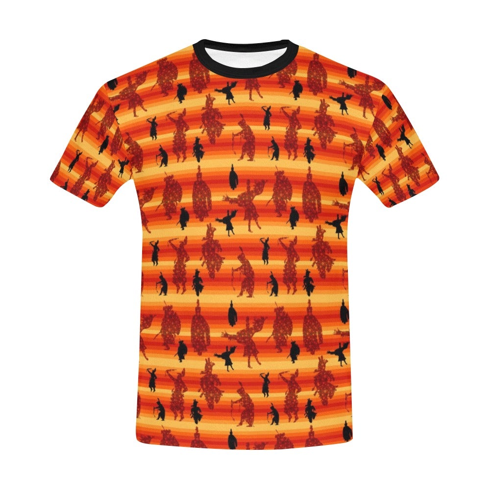 Dancers Brown All Over Print T-Shirt for Men (USA Size) (Model T40) All Over Print T-Shirt for Men (T40) e-joyer