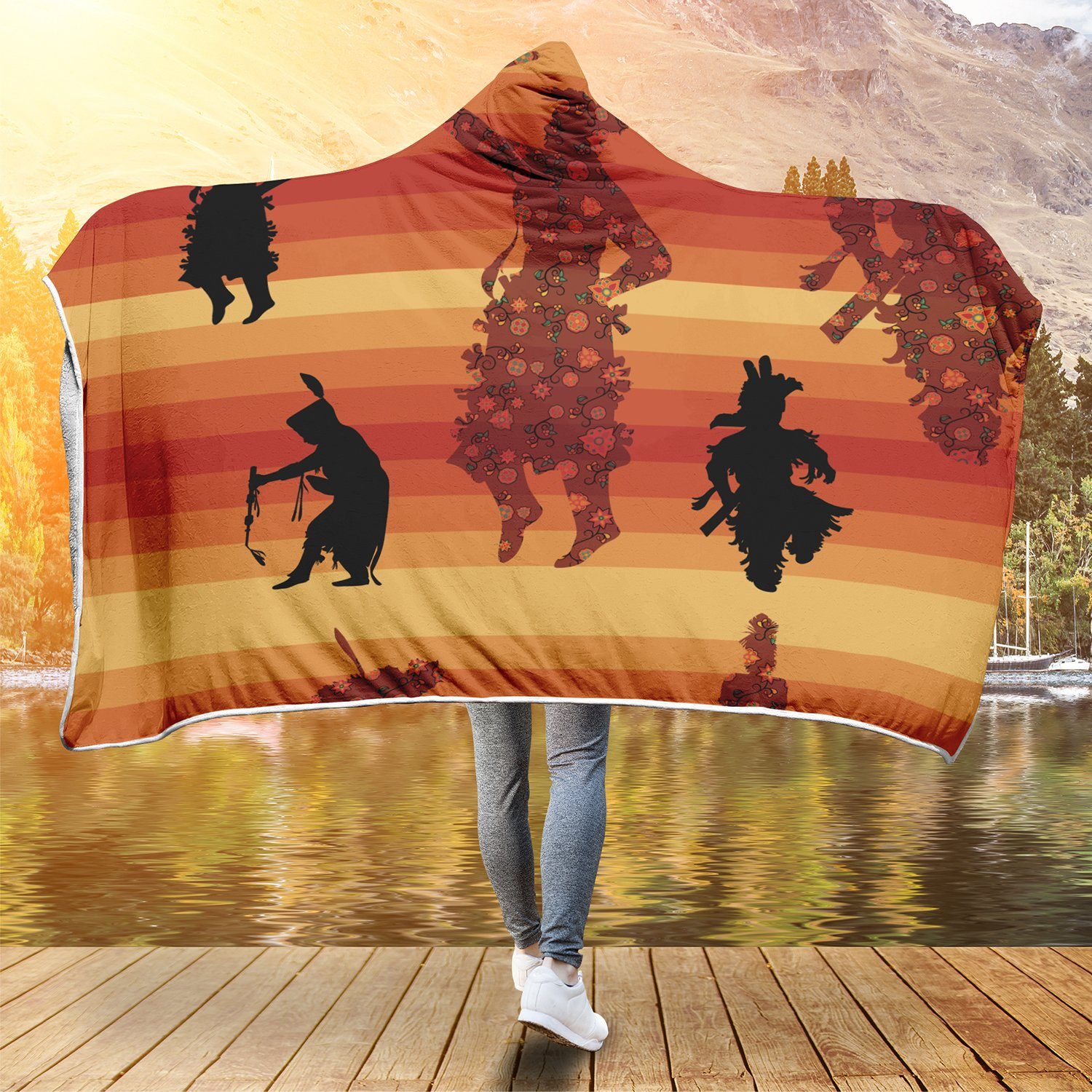 Dancers Brown Hooded Blanket blanket 49 Dzine