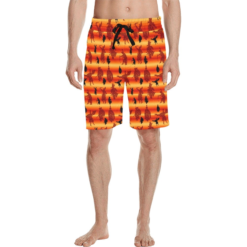 Dancers Brown Men's All Over Print Casual Shorts (Model L23) short e-joyer