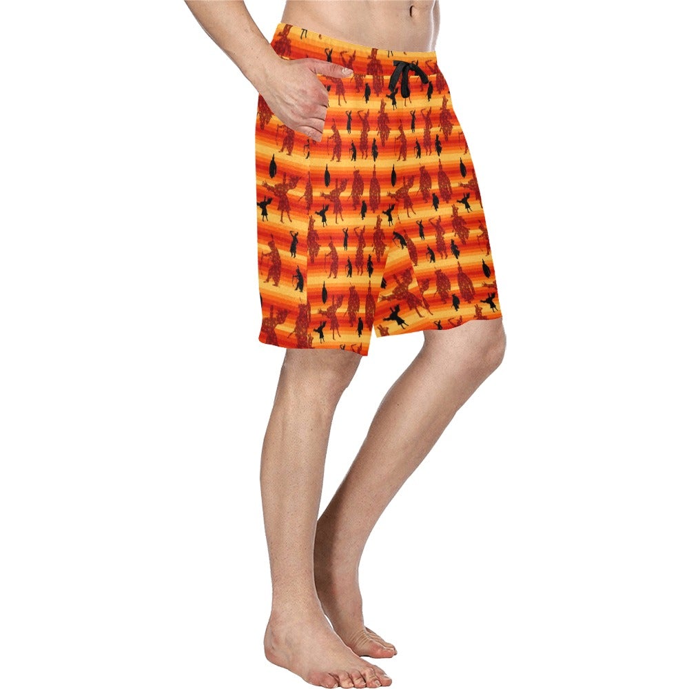 Dancers Brown Men's All Over Print Casual Shorts (Model L23) short e-joyer