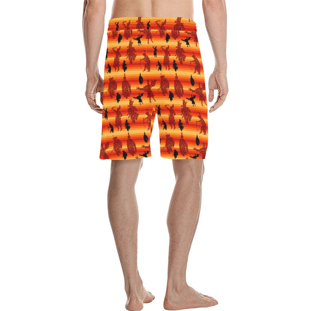 Dancers Brown Men's All Over Print Casual Shorts (Model L23) short e-joyer