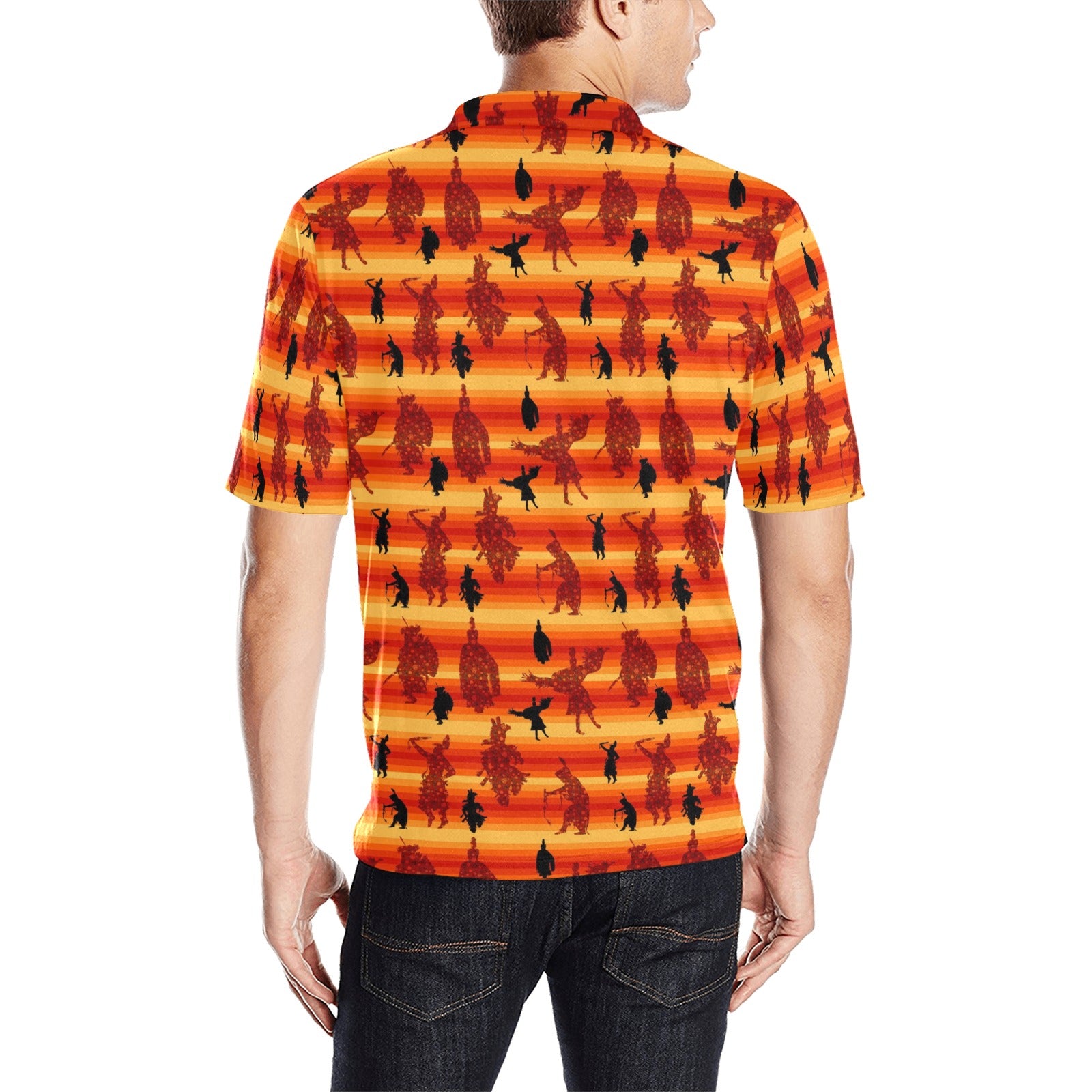 Dancers Brown Men's All Over Print Polo Shirt (Model T55) Men's Polo Shirt (Model T55) e-joyer
