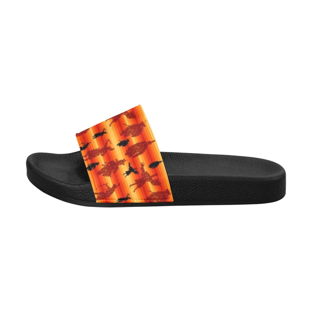 Dancers Brown Women's Slide Sandals (Model 057) sandals e-joyer