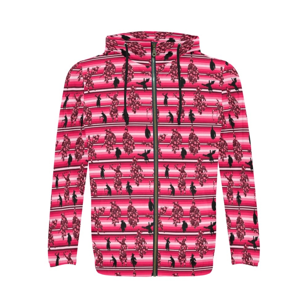 Dancers Floral Amour All Over Print Full Zip Hoodie for Men (Model H14) hoodie e-joyer