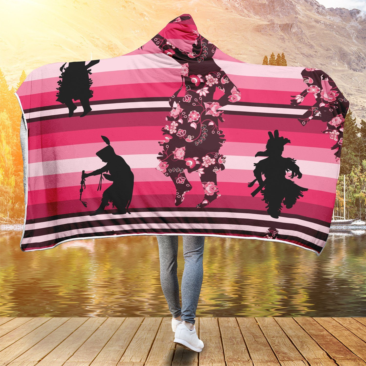 Dancers Floral Amour Hooded Blanket blanket 49 Dzine